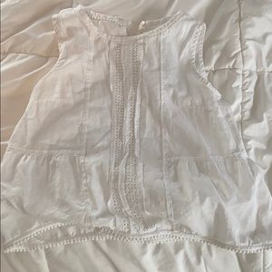 White Embroidered Cute Tank